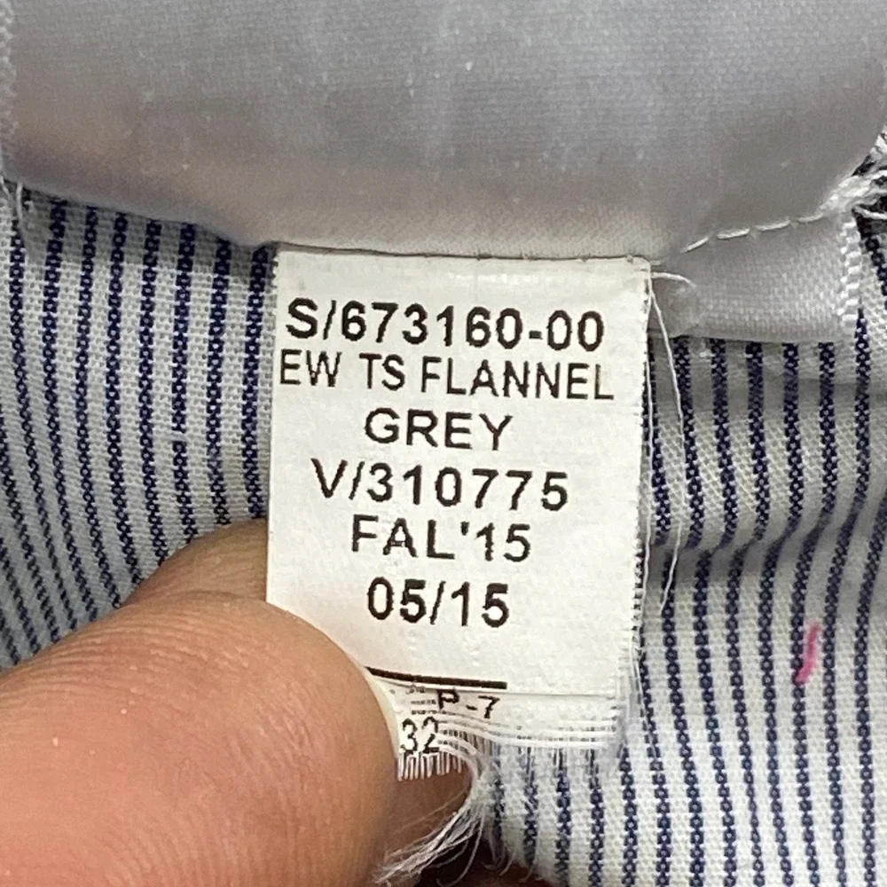 Banana Republic Dress Pants Mens 36x32‎ Grey Skinny Fit Flannel Wool Pinstripe